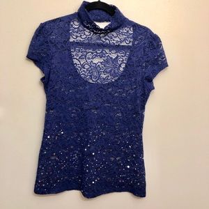 SOLD Express Lace Cap Sleeve Back Out Top Size L